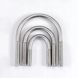 Staffa tonda in acciaio DIN 3570 forma A - acciaio inox V2A con filettatura - staffa a U staffa per tubi - Foto 1 di 53