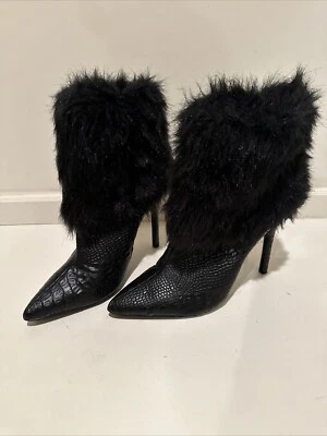 Women's  High Heel Round Toe Platform Zip Knee Mid Calf High Boots - Image 1 of 4