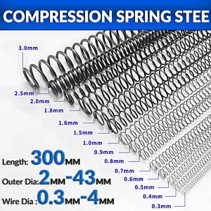 Molla a Compressione Acciaio 0,3mm - 4mm Filo Dia Pressione Bobina Molle Lunghezza 300mm - Foto 1 di 7