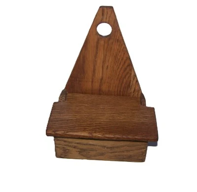 Caja de sal de madera de roble primitivo con tapa bisagras nueva reproducción Foto 1 de 4