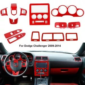 13pc Interior Set Console Cover Trim Decor Kits for Dodge Challenger 2009-14 Red - Foto 1 di 10