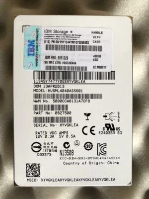 BM/HITACHI ULTRASTAR SSD 400M HUSML4040ASS601 2.5" 400GB SAS 6GB/S SSD 0B27500 - Image 1 of 2