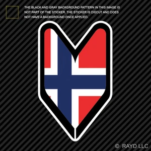 Norwegian Driver Badge Sticker Die Cut Decal wakaba leaf soshinoya Norway NOR NO - Picture 1 of 1