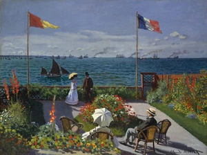 Claude Monet - The Garden at Sainte-Adresse (1866-67) - 17" x 22" Fine Art Print - Picture 1 of 1