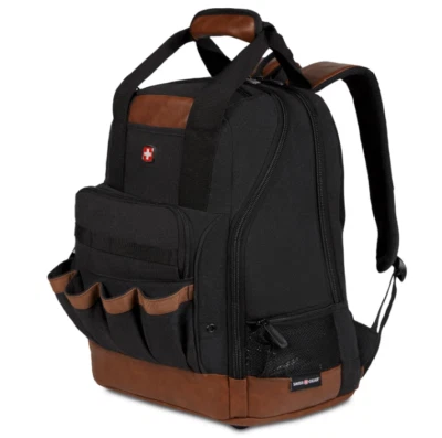 Mochila SwissGear Tool Bag 18,5" com porta USB compatível com 15" laptop preto/marrom tela - Imagem 1 de 4