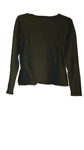 Maglione alogeno donna XLarge pullover scollo a V nero merino (?) Lana classica calda - Foto 1 di 15
