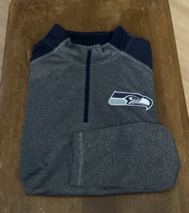 NWT Seattle Seahawks NFL Team Apparel 1/4 Zip Pullover Mens Size Medium Gray O4 - Picture 1 of 11