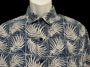 Camisa Nat Nast Original de Lujo para Hombres Campamento Azul Mezcla de Seda Palma Tropical M 🌴 - Imagen 1 de 6