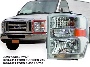 For Head Light 2008 - 2014 Ford Econoline Van 2016 -2021 F-650 F-750 Driver Side - Picture 1 of 7