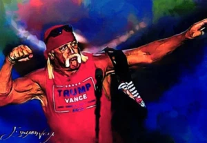 Hulk Hogan Authentic Artist Signed Limited Edition Trump / Vance Card 12 of 50 - Bild 1 von 4