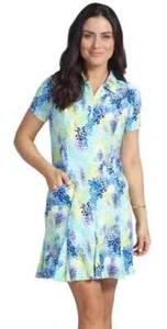 NEW Ibkul Lessie JADE Dress Multi Golf Tennis Womens S Small NEW SHORT SLEEVE - Picture 1 of 5