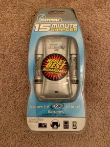 RAYOVAC IC3 15 Minute PS5-B Battery CHARGER with 2 AA or AAA I-C3 NiMH Batteries - Picture 1 of 2
