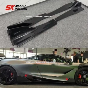 Carbon Fiber Side Skirts Extension Cover Trim Bodykit For 2017-2022 McLaren 720S - Picture 1 of 11