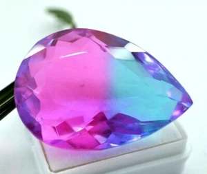 Wonderful Tourmaline Bi-Color Pear Cut 95+ Ct Pink & Blue Color Loose Gemstone - Picture 1 of 4