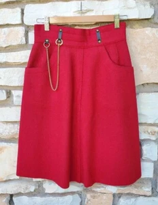Vintage Country Clothes by Handmacher Burgundy Red Wool Skirt Size Small - Picture 1 of 3