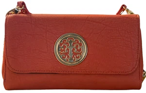 Sasha Crossbody 3 Way To Wear Faux Leather Handbag Coral new - Picture 1 of 14