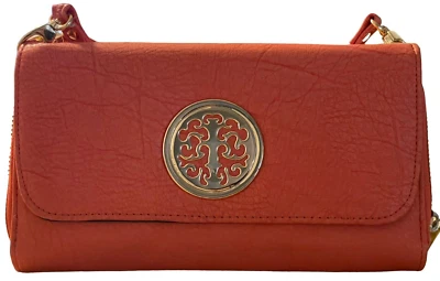 Sasha Crossbody 3 Way To Wear Faux Leather Handbag Coral new - Image 1 of 4