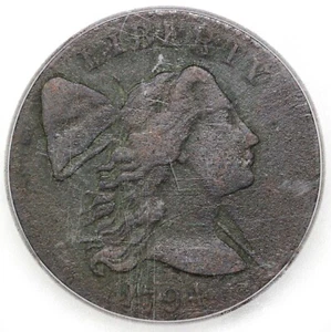 1794 1c S-23 Liberty Cap Large Cent ICG VF 20 Details Corroded - Picture 1 of 5