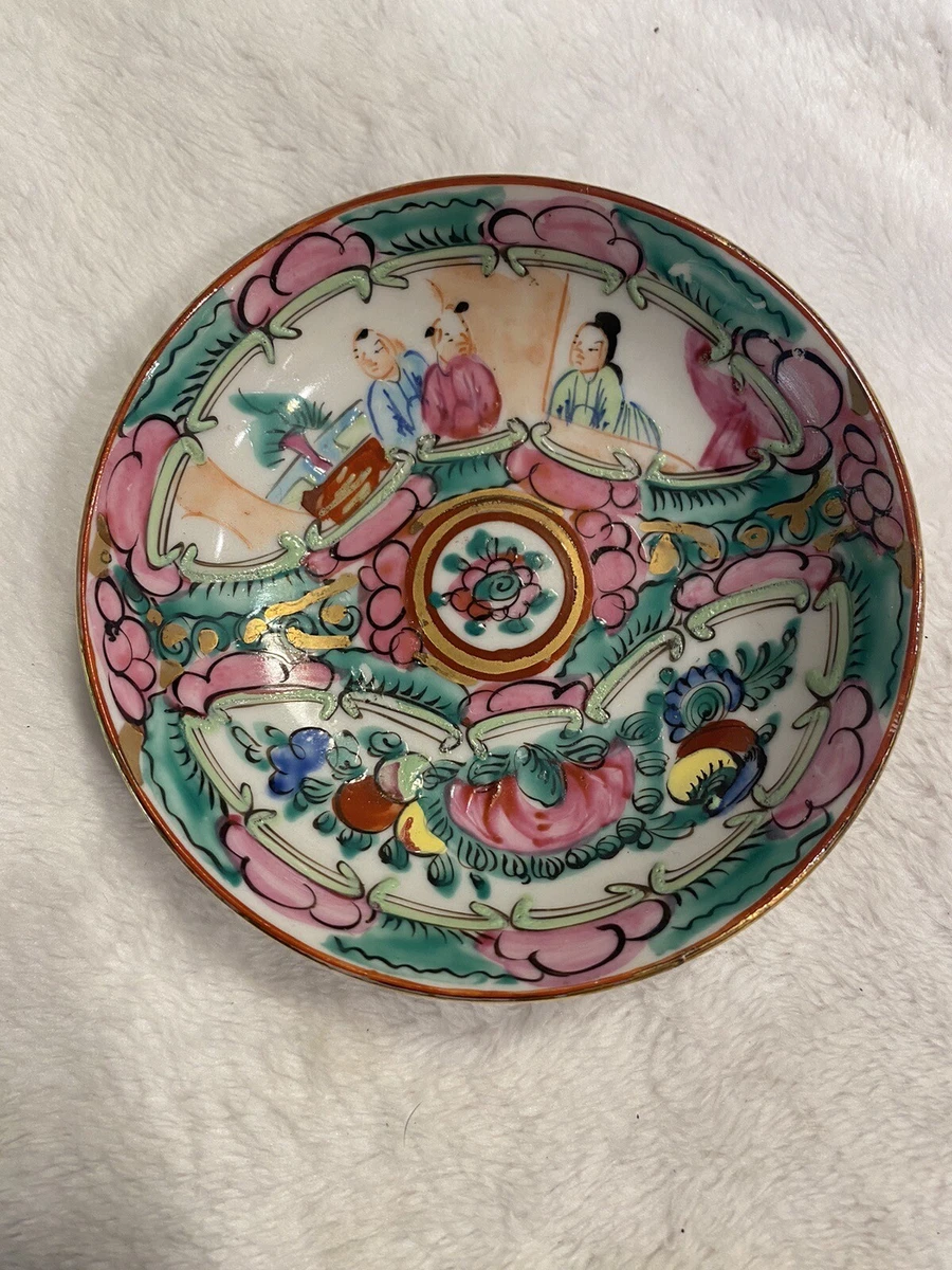 アンティーク　チャイナ　ローズメダリオン ２枚　Chinese Rose Rose Medallion China - Etsy