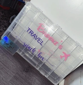 Personalised Travel Snack Sweet Box Treat Box Lunch Box Large with Compartments - Picture 1 of 11