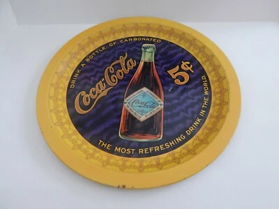 Coca Cola Coke Bottle Round 5 cents Metal Tin Sign Plate 75th Anniversary - Image 1 of 4