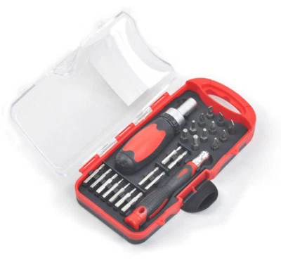 24 PC Compact Screwdriver & Bit Set w/ Stubby Ratcheting & Precision Handle - Image 1 of 3