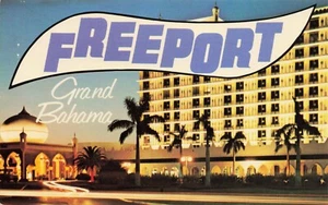 Postal Famosas Torres Princesas en Noche Tropical en Freeport Gran Bahama De Colección - Imagen 1 de 2