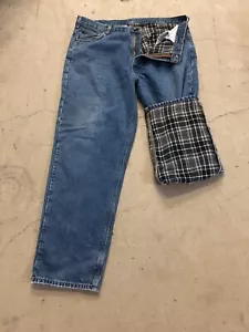 MENS 42 x 34 - Carhartt B172 Denim Flannel Lined Jeans Pants - Picture 1 of 8