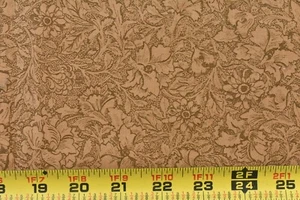 35" Long, Vintage, Brown & Gold Floral Quilt Cotton, Benartex/St. Nicole, P3164 - Picture 1 of 5