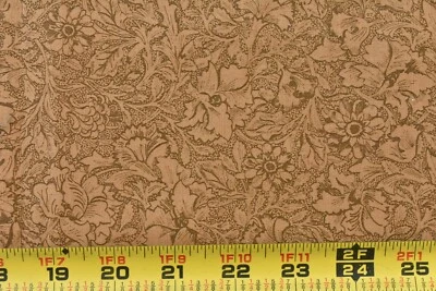 35" Long, Vintage, Brown & Gold Floral Quilt Cotton, Benartex/St. Nicole, P3164 - Image 1 of 4