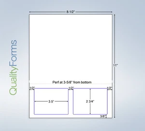 Integrated Label Form 2 Labels  3-1/2" x 2-3/4"  Bottom  (1500) - Picture 1 of 2