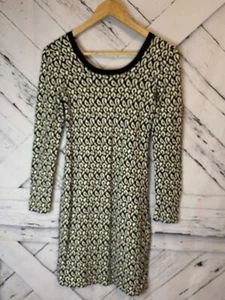 Banana Republic Womens Dress XS Black Cheetah Print A Line Long Sleeve - Picture 1 of 6