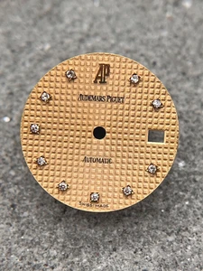 #1628 ORIG. AUDEMARS PIGUET 21,2mm DIAMANT GOLD ROYAL OAK AUTOMATIC DATE DIAL - Picture 1 of 6