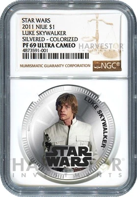 2011 STAR WARS: LUKE SKYWALKER - SILVER CLAD COIN - NGC PF69 ULTRA CAMEO - Image 1 of 2