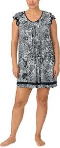 ELLEN TRACY Soft Stretch Jersey Short Sleeve Chemise Sleep Dress WHITE M - Picture 1 of 8