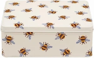 Emma Bridgewater Blue Winged Bumble Bee Rectangular Lunch / Biscuit Storage Tin - Picture 1 of 1