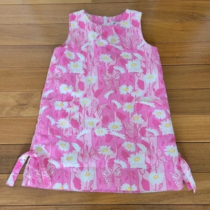 Vtg Lilly Pulitzer Shift Dress Girls Pink White Floral Daisy Sleeveless Size 6 - Picture 1 of 10