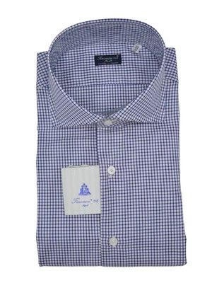 Nuevo Vestido FINAMORE Napoli HECHO A MANO Camisa EDUARDO Talla 17.5 US 44 EU (FIN601) Foto 1 de 2