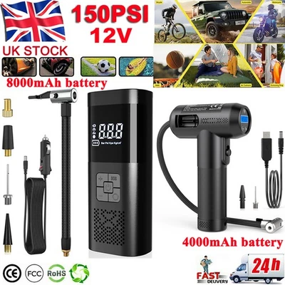 Cordless 12V Electric Car Tyre Inflator Pump Portable Tire Air Compressor Pump - Image 1 of 4