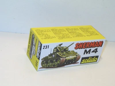Solido Rif. 231, Scatola Repro Cartone Rigido per Char Militare Sherman - Immagine 1 di 3