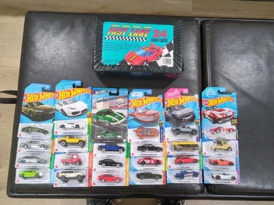 Vintage Hot Wheels Lot, 24 Car Carry Case w/ 24 Sealed Hot Wheels Cars, Packaged - Image 1 of 4