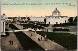 1907 EXPOSICIÓN INTERNACIONAL IRLANDESA Dublín Postal "Vista desde Galería de Arte" - Imagen 1 de 2