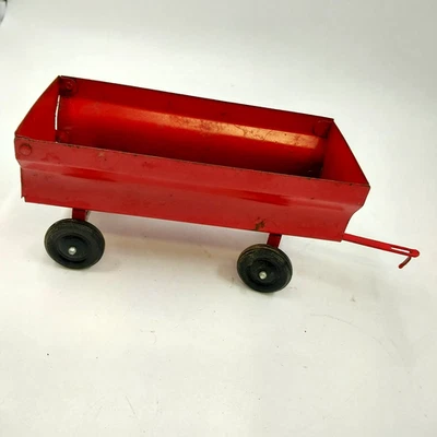 Ertl 红色农场谷物车拖车压钢 8"x 4" 复古 1: 16 拖拉机玩具 — 第 1/4 张图片