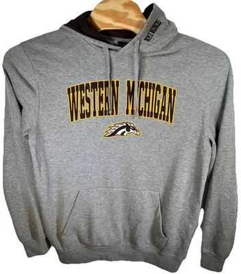 Men's Colosseum Large Heather Gray Western Michigan Broncos Arch & Logo Pullover - Image 1 of 4
