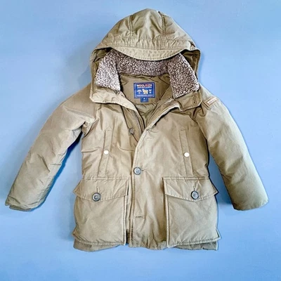 Woolrich John Rich & Bros "Arctic" Parka Khaki Down Jacket – Size 6 – Hood Coat - Image 1 of 4