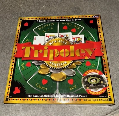 Tripoley Special Edition Rotating Turntable Cadaco Rummy Hearts Poker Complete - Image 1 of 4