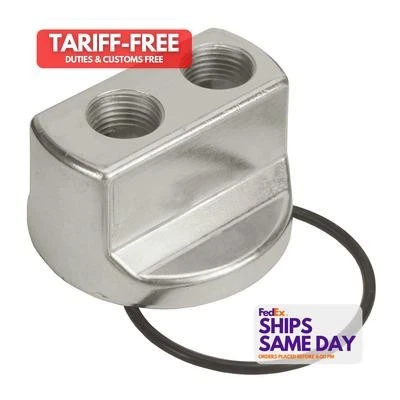 Derale 15703, One Polished Aluminum Spin-On Oil Filter Adapt Kit 3/4-16 Thread  - Image 1 of 4