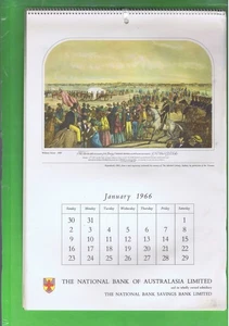 #EE. 1966 NATIONAL AUSTRALIA BANK CALENDAR - EARLY SOCIAL LIFE IN AUSTRALIA - Picture 1 of 3