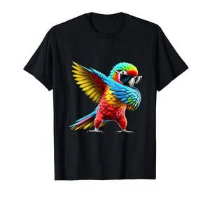 Maglietta divertente dabbing pappagallo amante degli uccellini dab birdwatching uccellini carini - Foto 1 di 1