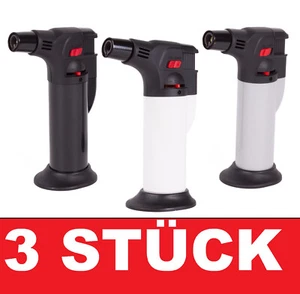 3x Brenner Flambiergerät Flambierer Küchenbrenner Gasbrenner Sturmfeuerzeug Fuß - Bild 1 von 4